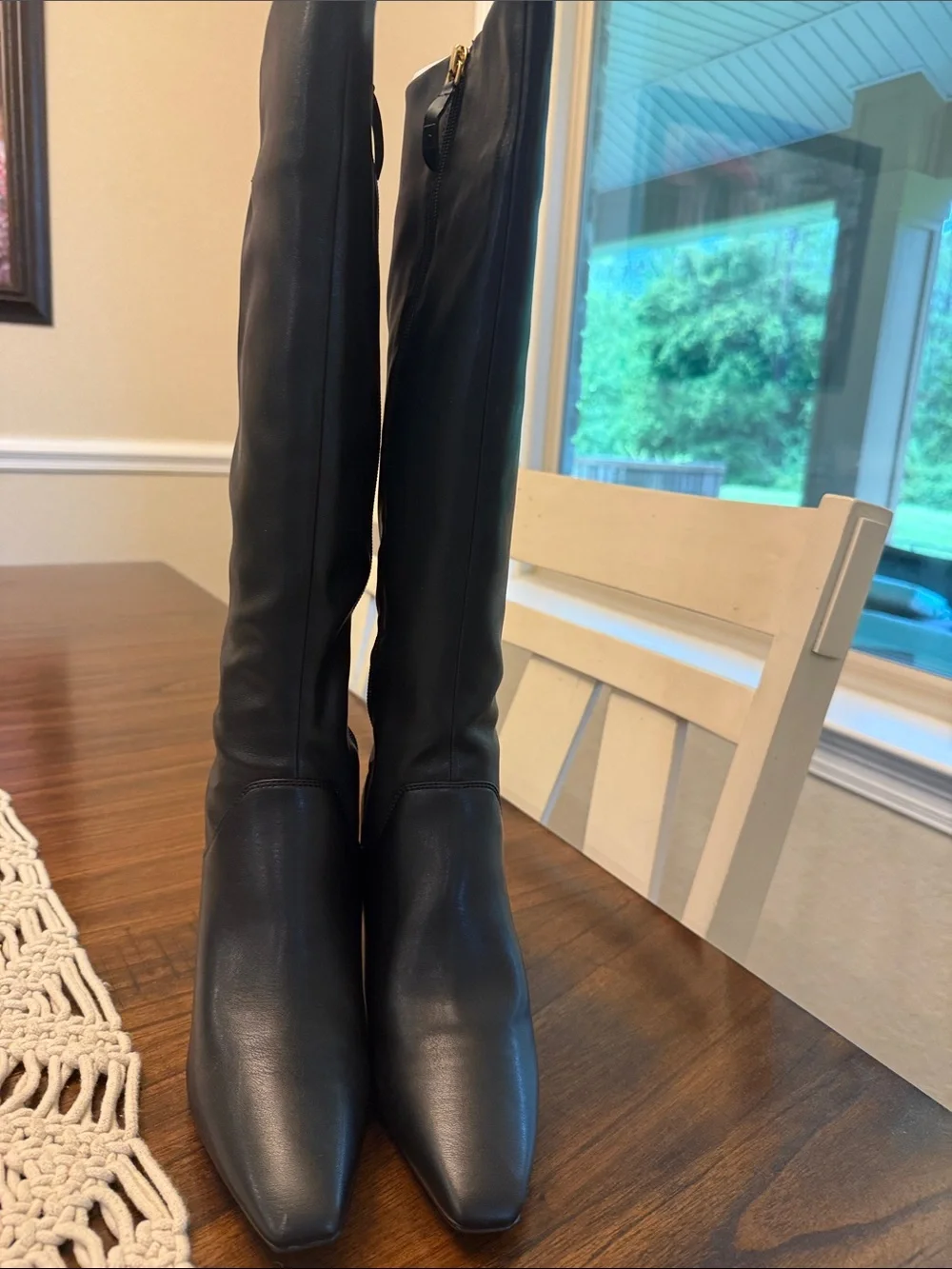Franco Sarto Black Over-the-Knee Pointed-Toe Boots